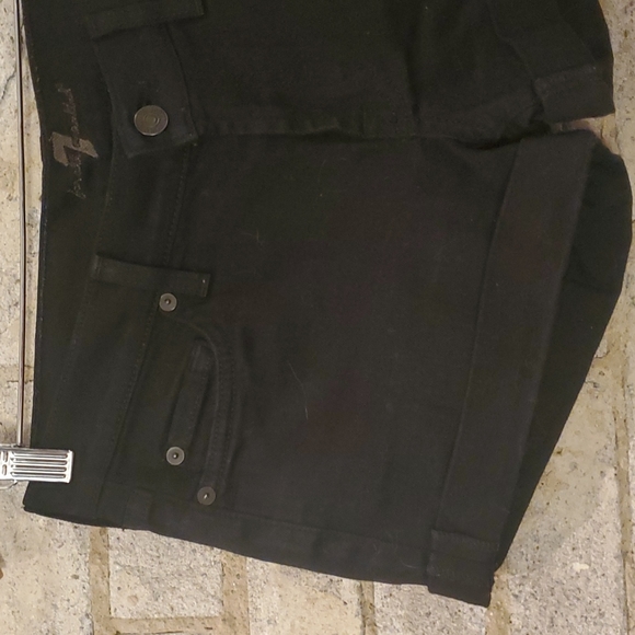 7 For All Mankind Shorts. Black, Denim, Cuffed Shorts. Size 27. Women's - Picture 2 of 6